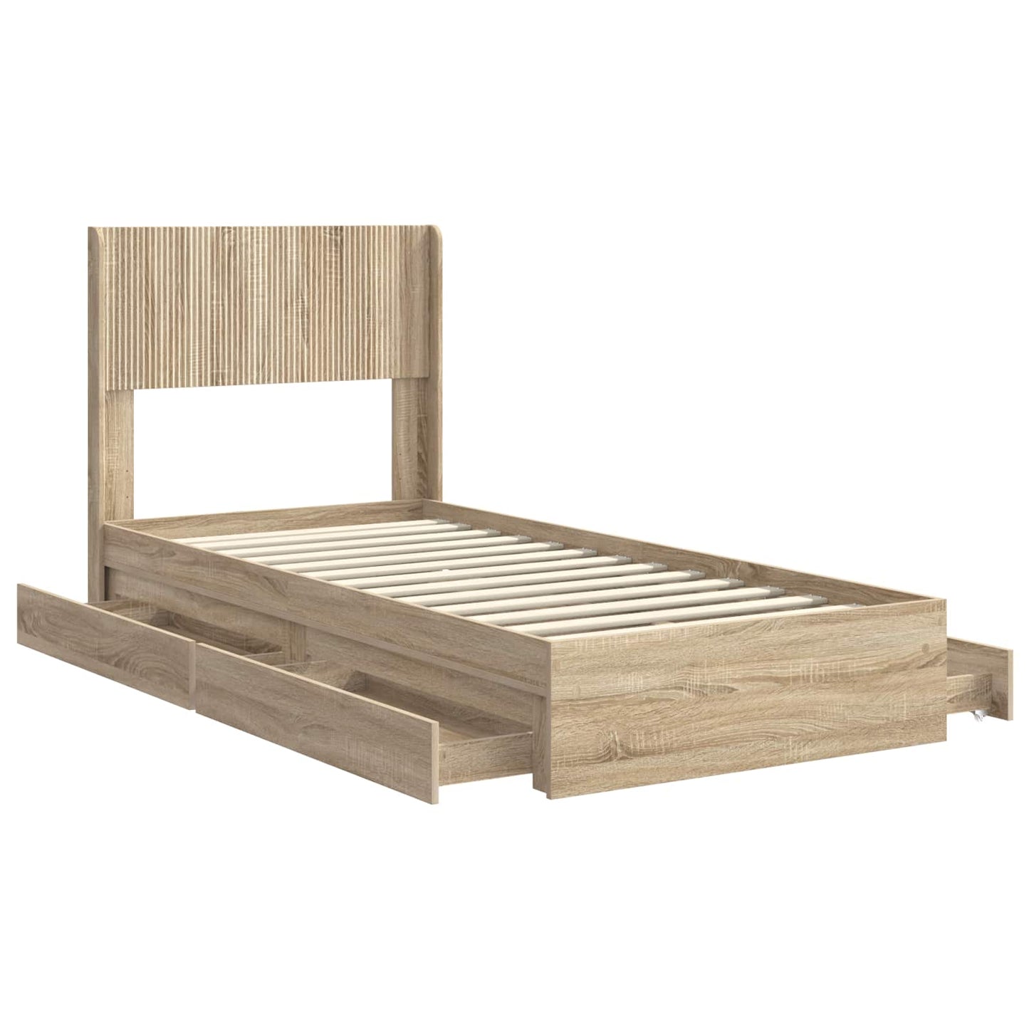 vidaXL Καλάθι με αποθήκη και κεφαλάρι Sonoma Δρυς 90 x 190 cm