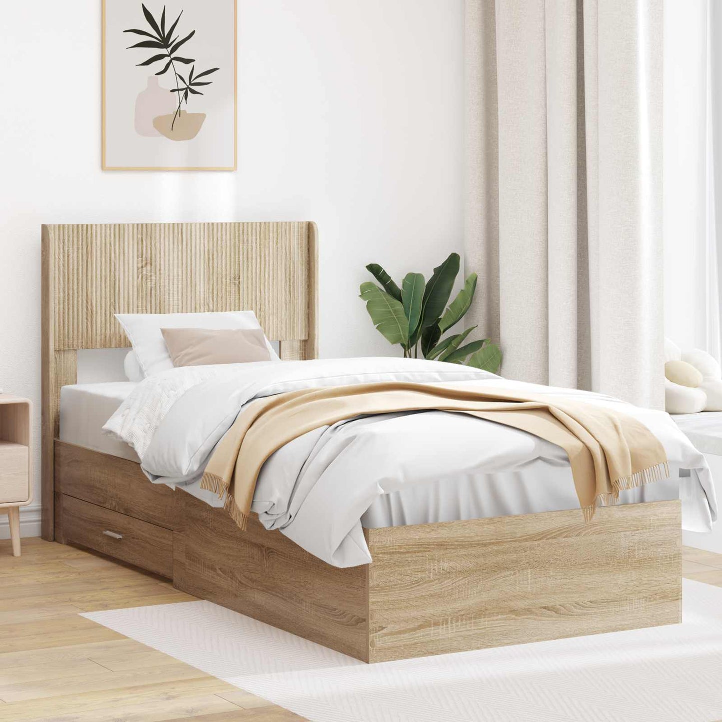 vidaXL Καλάθι με αποθήκη και κεφαλάρι Sonoma Δρυς 100 x 200 cm