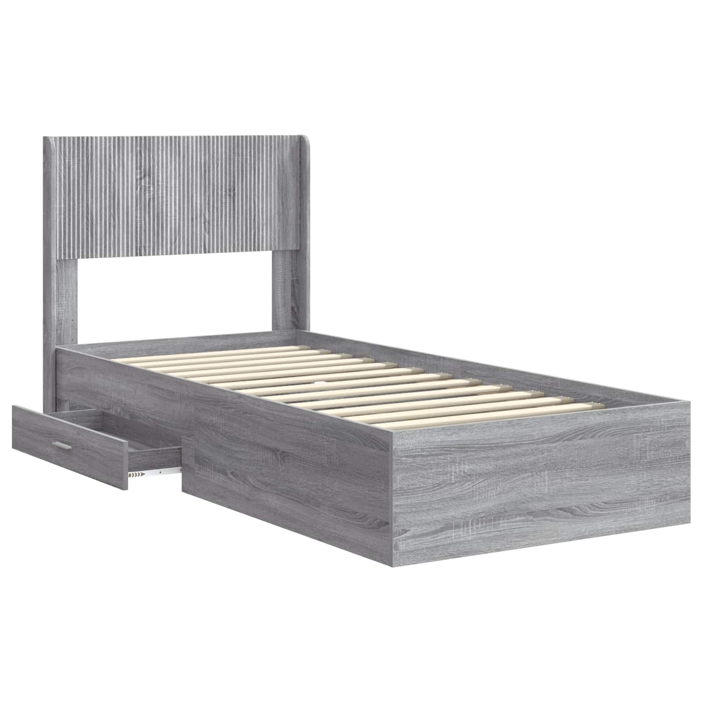 vidaXL Καλάθι με αποθήκη και κεφαλάρι Γκρι Sonoma 90 x 200 cm