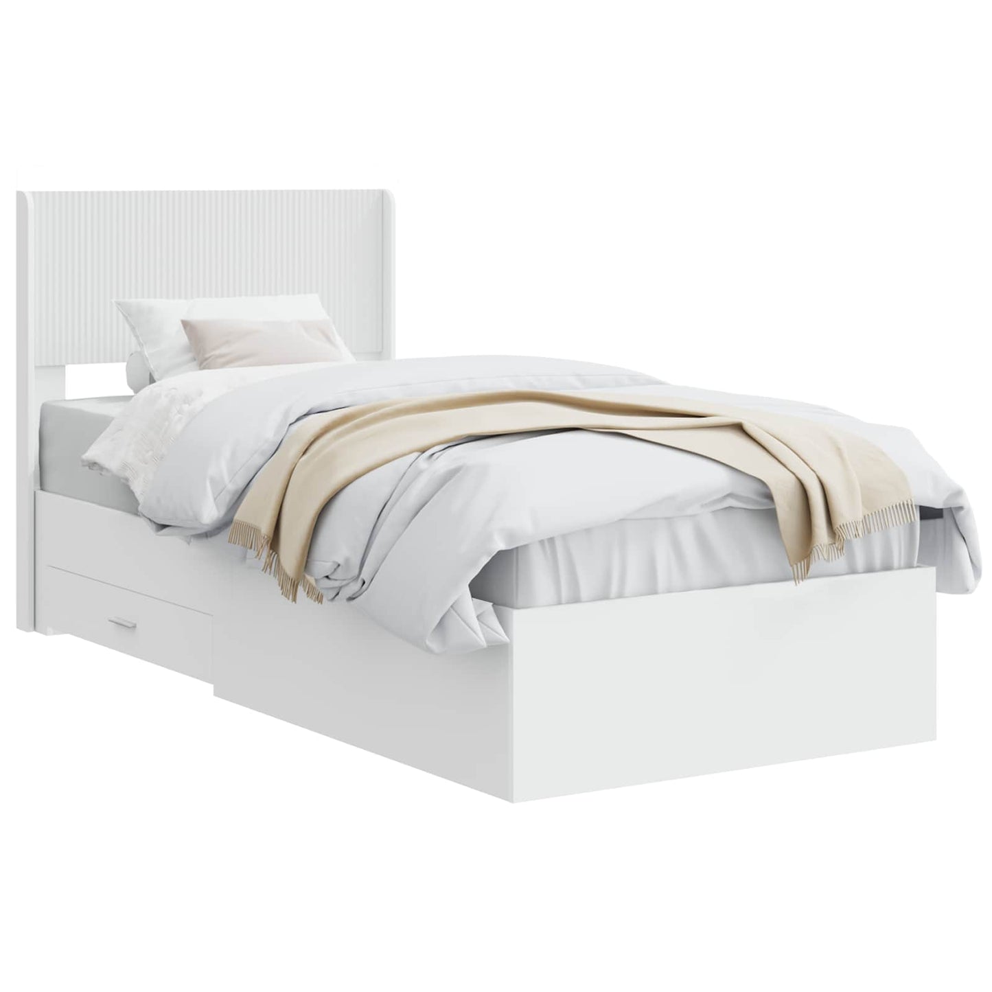 vidaXL Καλάθι με αποθήκη και κεφαλάρι Λευκό 90 x 190 cm