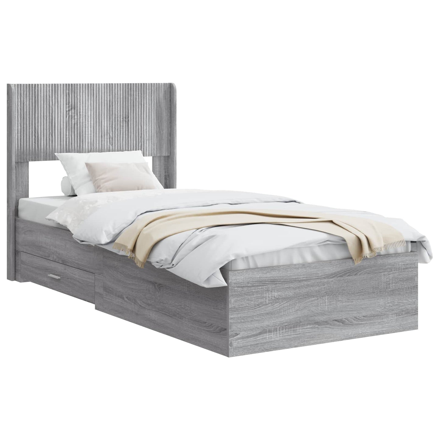 vidaXL Καλάθι με αποθήκη και κεφαλάρι Γκρι Sonoma 75 x 190 cm