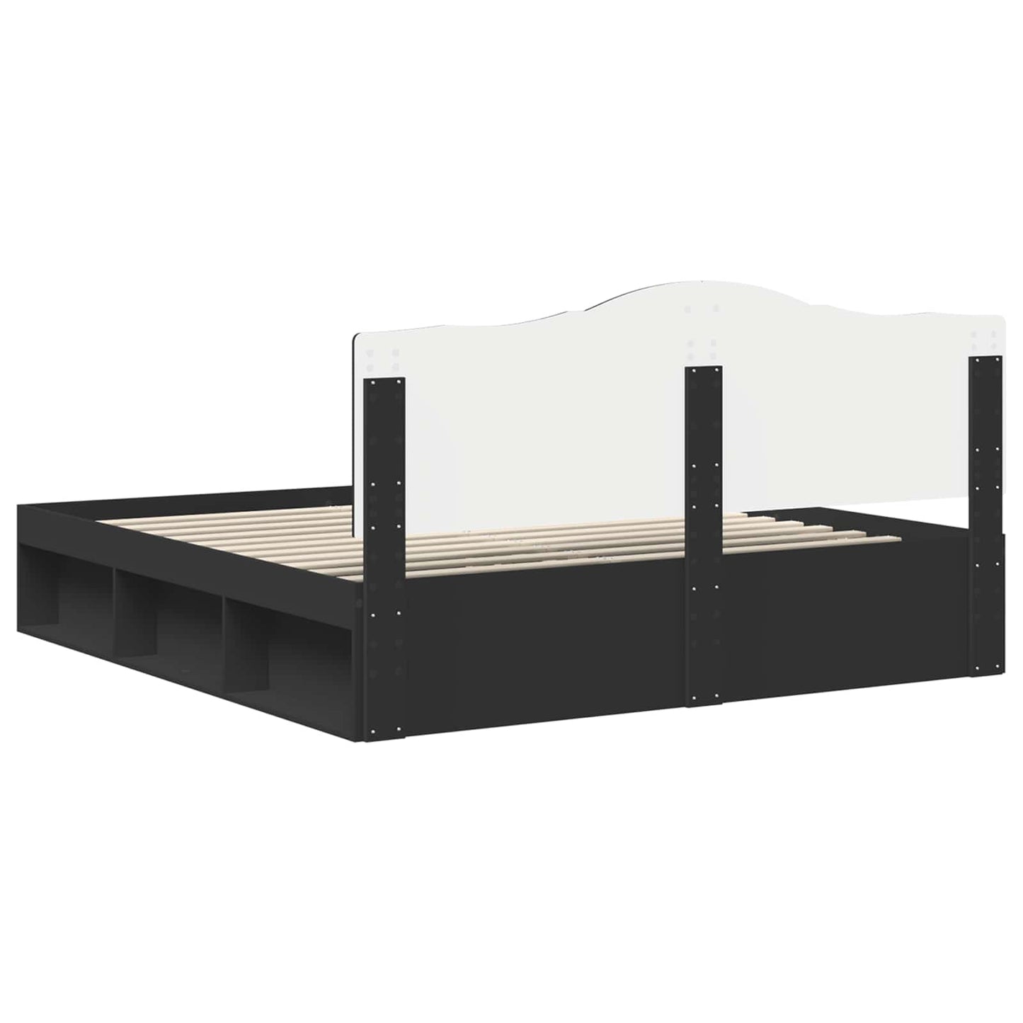vidaXL Σκελετός Κρεβατιού Μαύρο 180 x 200 cm Στερεά ξυλεία πεύκου