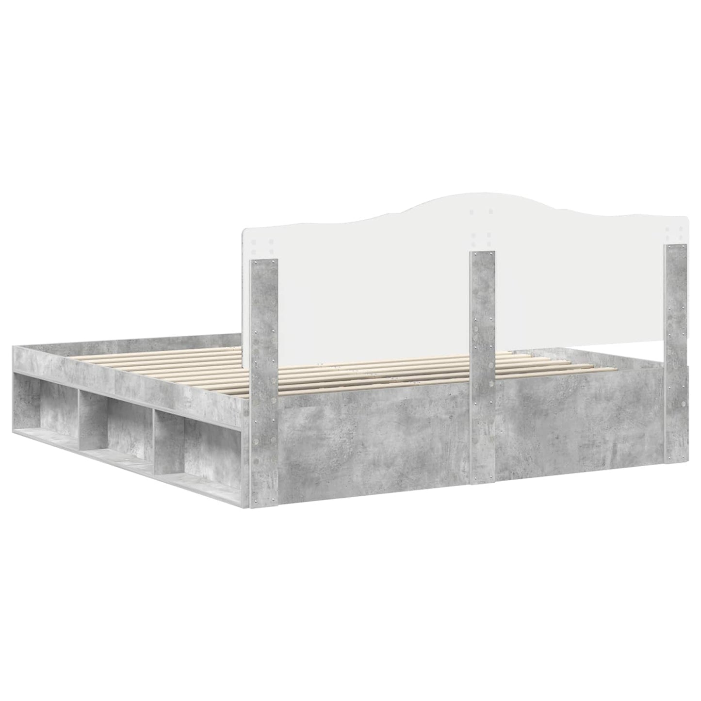 vidaXL Σκελετός Κρεβατιού Σκυρόδεμα 180 x 200 cm Στερεά ξυλεία πεύκου
