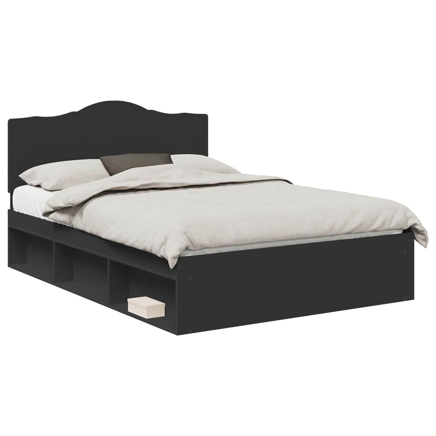 vidaXL Σκελετός Κρεβατιού Μαύρο 160 x 200 cm Στερεά ξυλεία πεύκου