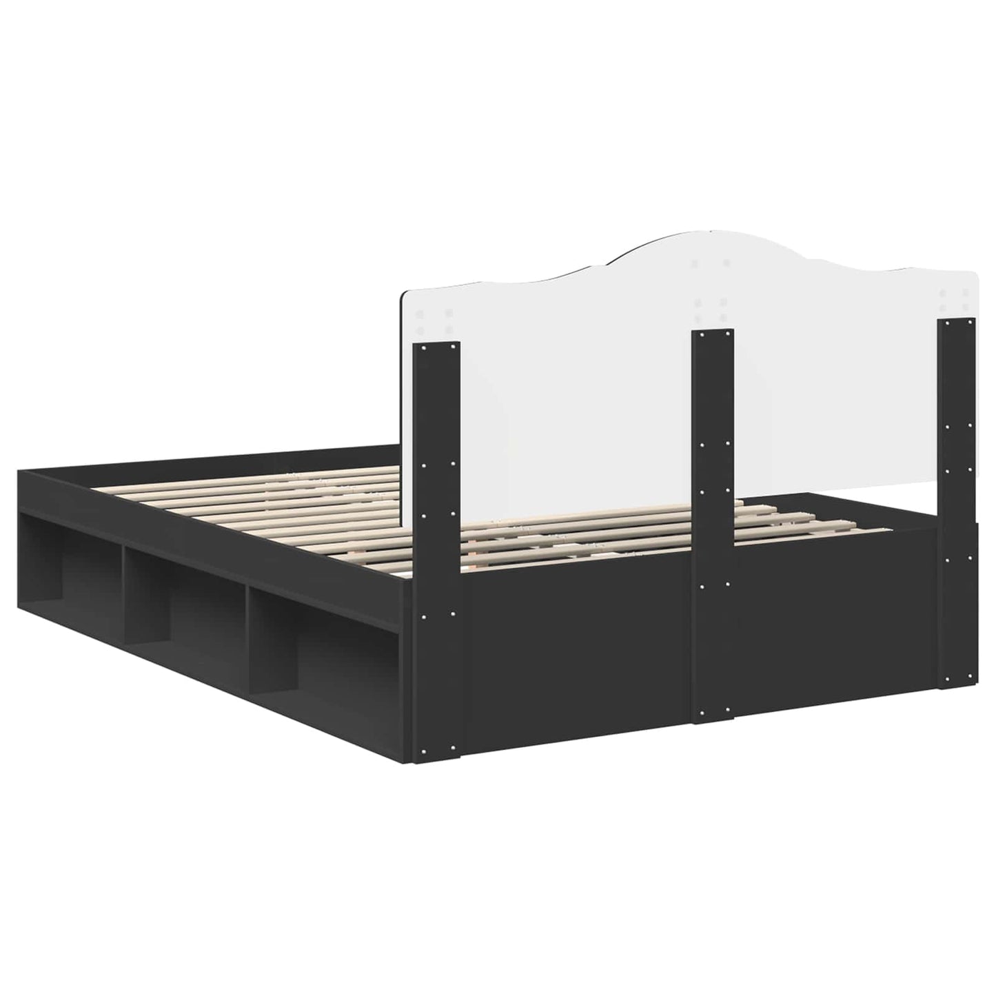 vidaXL Σκελετός Κρεβατιού Μαύρο 160 x 200 cm Στερεά ξυλεία πεύκου