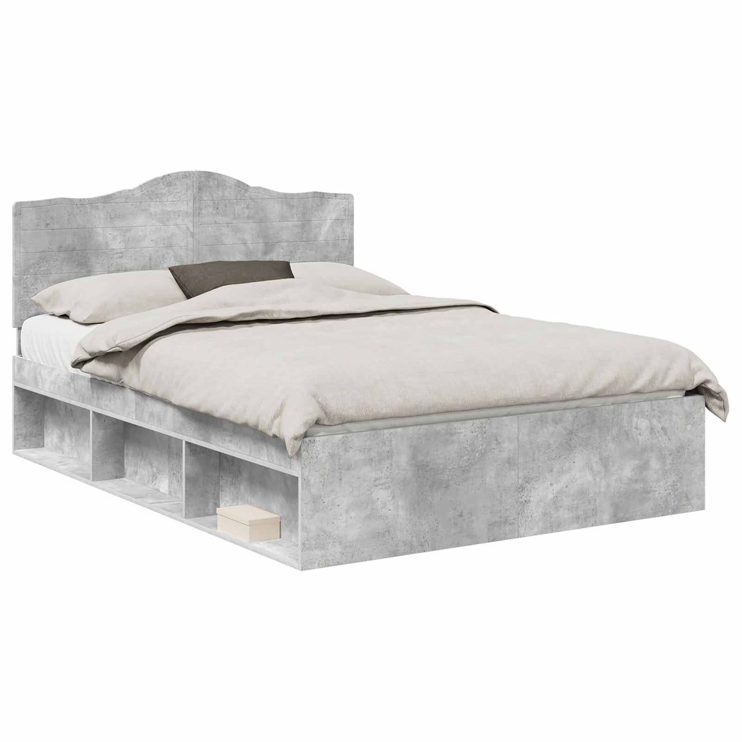 vidaXL Σκελετός Κρεβατιού Σκυρόδεμα 160 x 200 cm Στερεά ξυλεία πεύκου