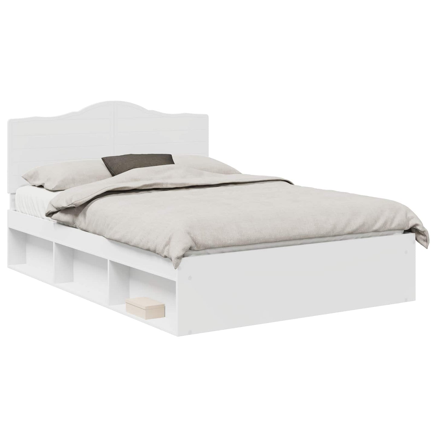 vidaXL Σκελετός Κρεβατιού Λευκό 150 x 200 cm Στερεά ξυλεία πεύκου