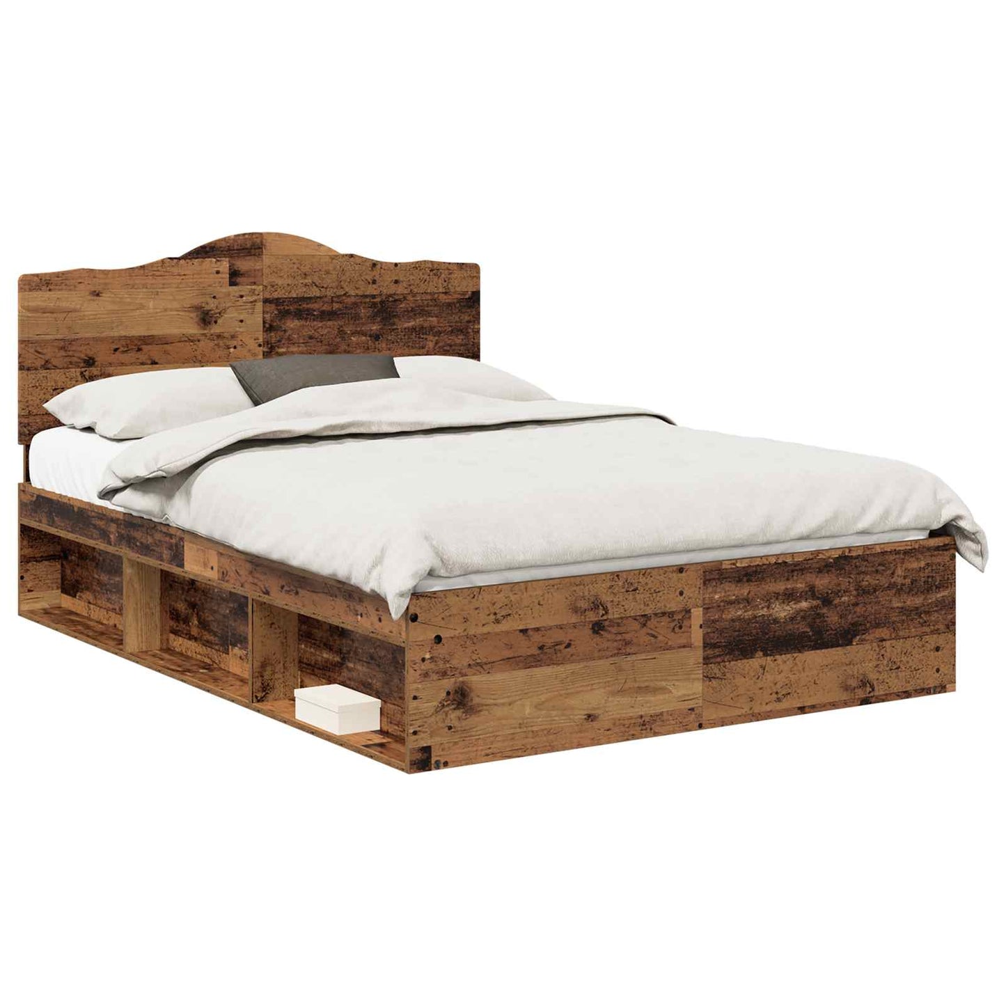 vidaXL Σκελετός Κρεβατιού Παλιό ξύλο 150 x 200 cm Στερεά ξυλεία πεύκου