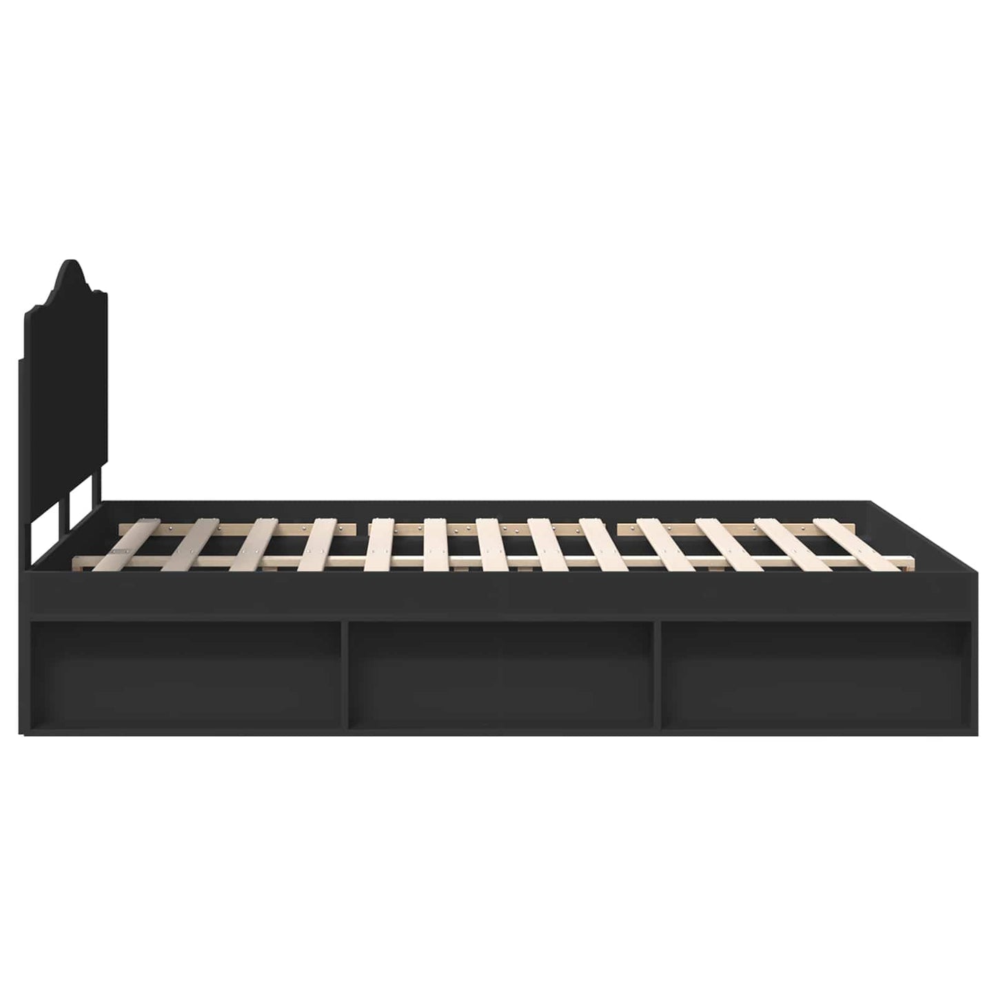vidaXL Σκελετός Κρεβατιού Μαύρο 140 x 200 cm Στερεά ξυλεία πεύκου