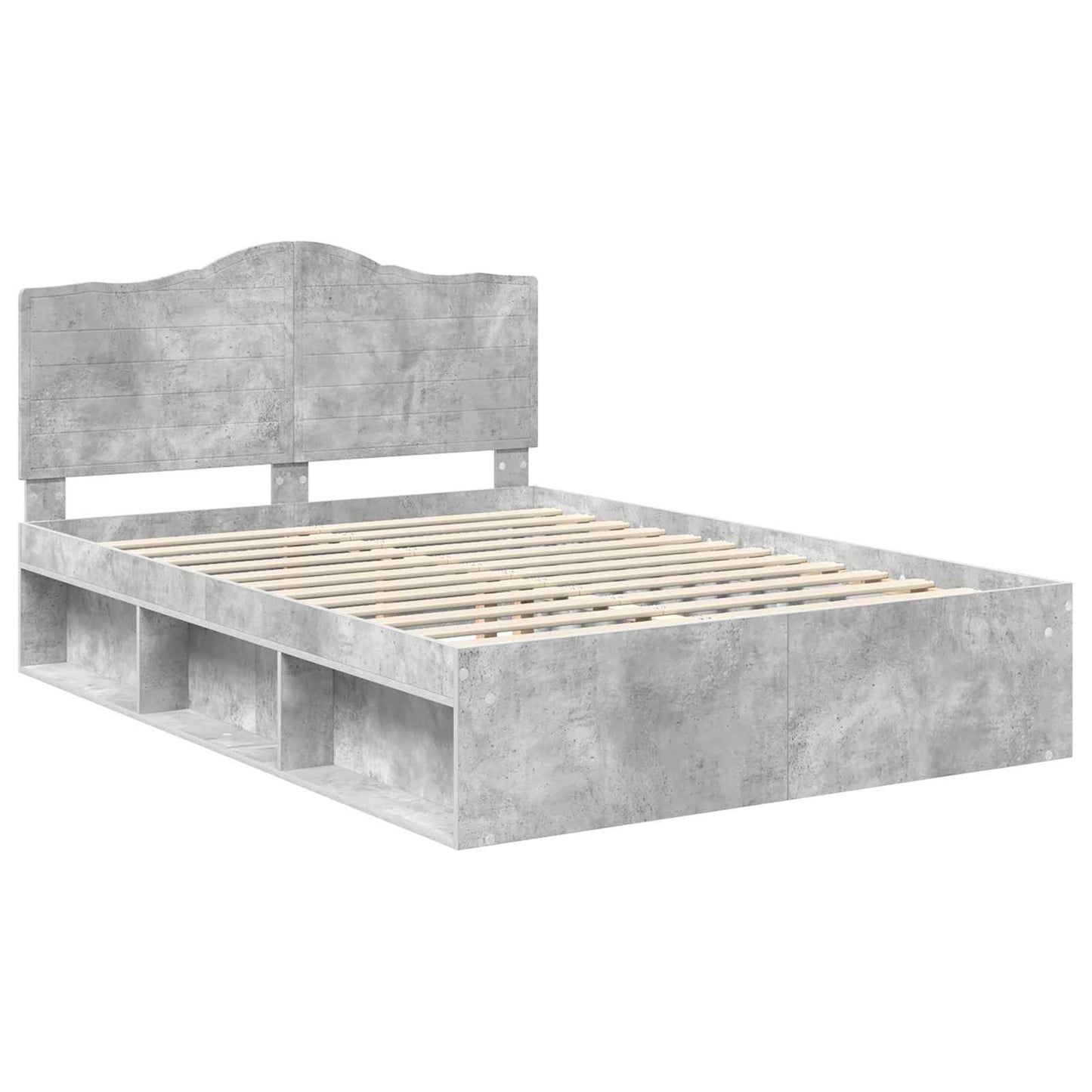vidaXL Σκελετός Κρεβατιού Σκυρόδεμα 140 x 200 cm Στερεά ξυλεία πεύκου