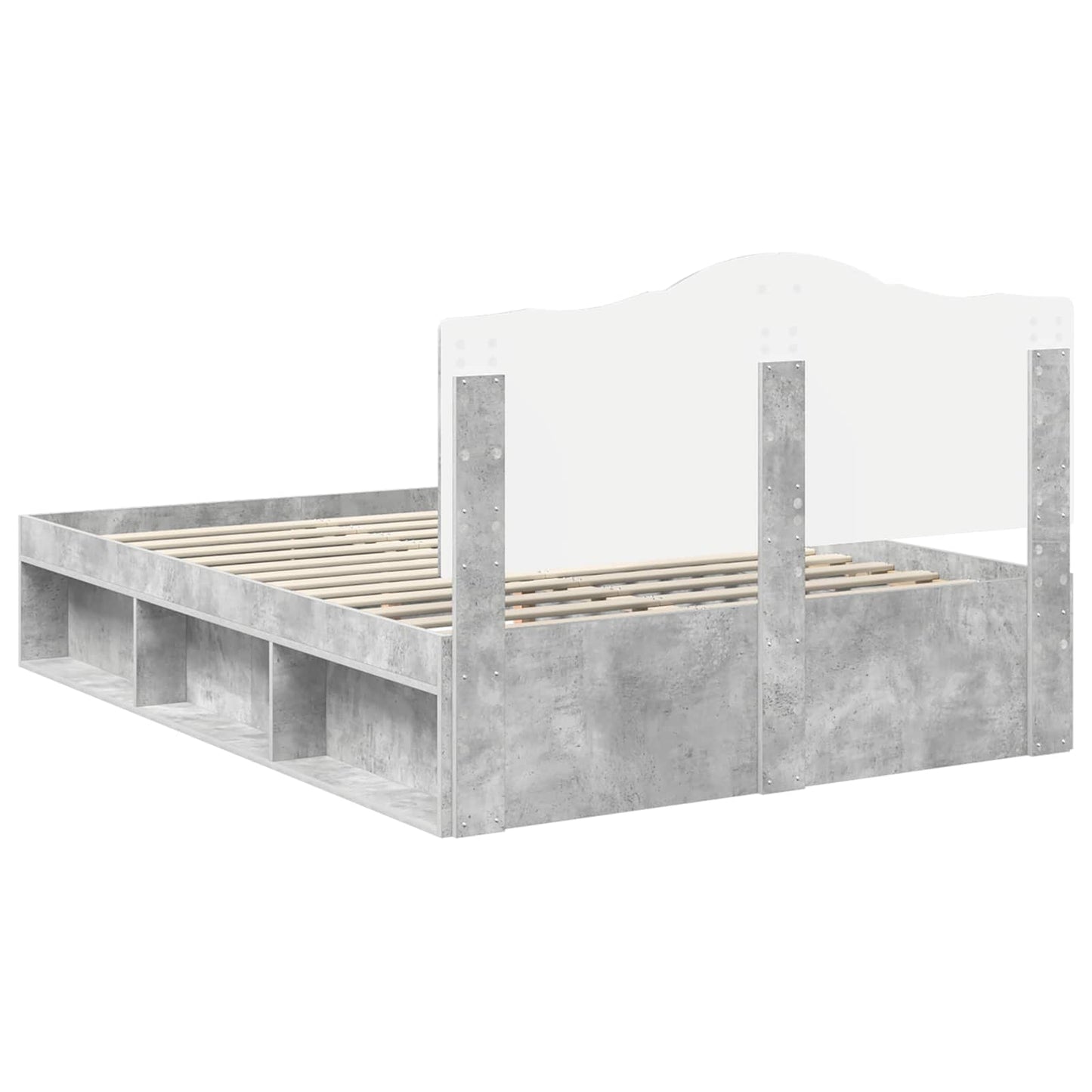 vidaXL Σκελετός Κρεβατιού Σκυρόδεμα 140 x 200 cm Στερεά ξυλεία πεύκου