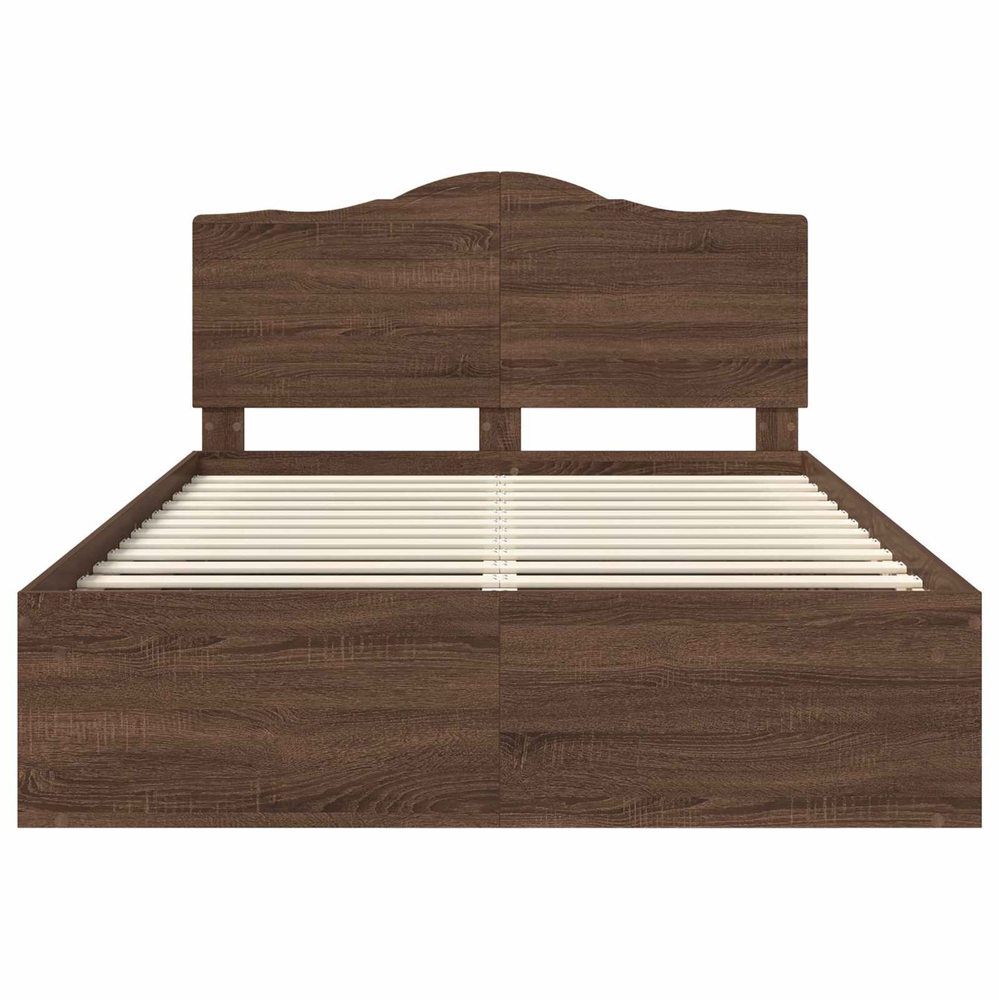 vidaXL Σκελετός Κρεβατιού Καφέ δρυς 140 x 200 cm Στερεά ξυλεία πεύκου