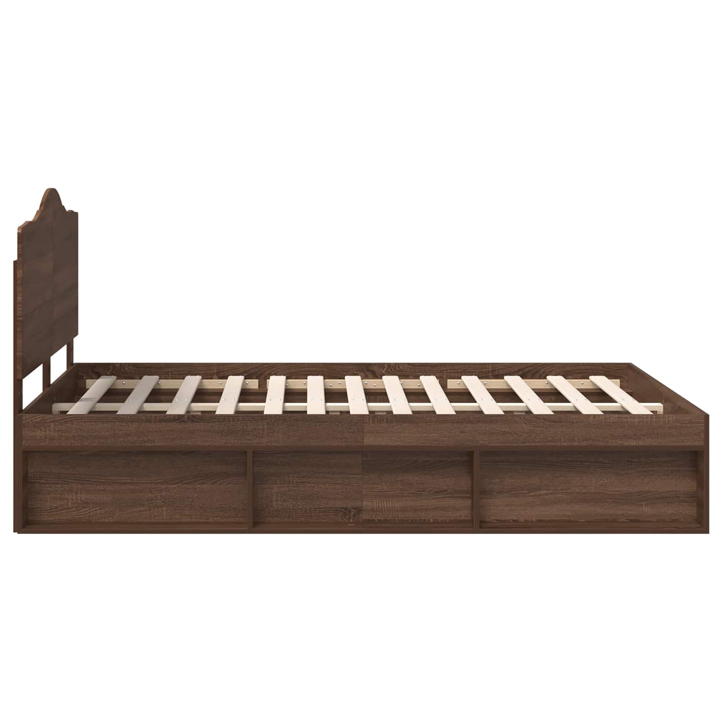 vidaXL Σκελετός Κρεβατιού Καφέ δρυς 140 x 200 cm Στερεά ξυλεία πεύκου