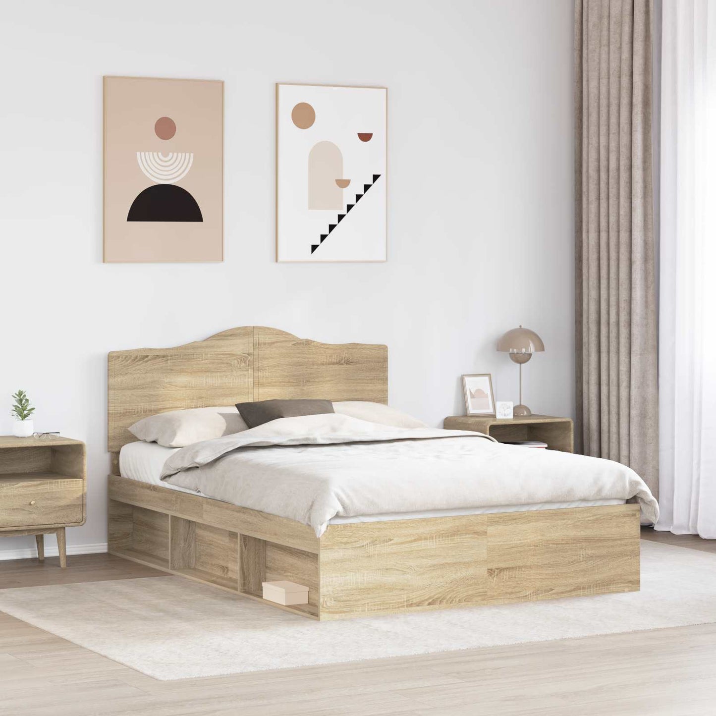 vidaXL Σκελετός Κρεβατιού Σονόμα 140 x 190 cm Στερεά ξυλεία πεύκου