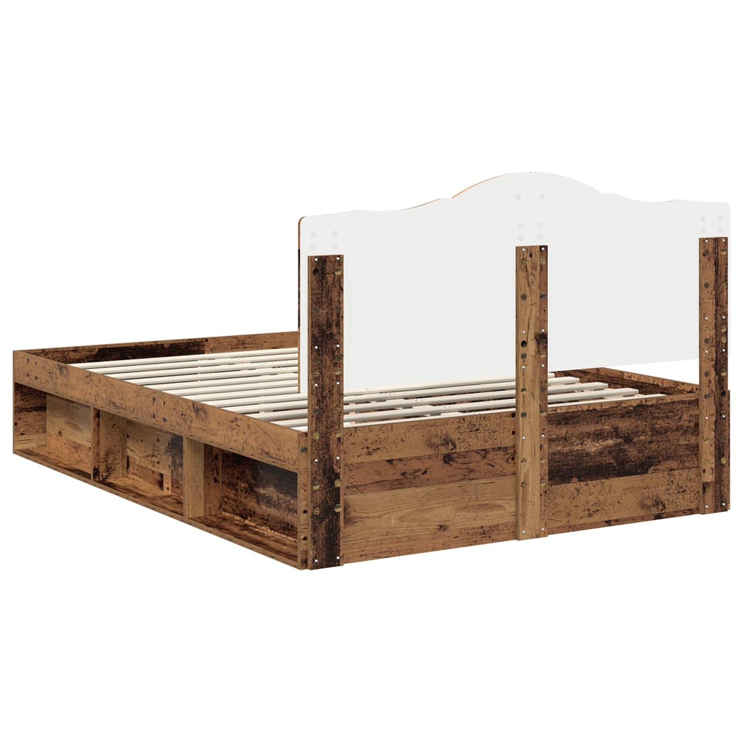 vidaXL Σκελετός Κρεβατιού Παλιό ξύλο 140 x 190 cm Στερεά ξυλεία πεύκου