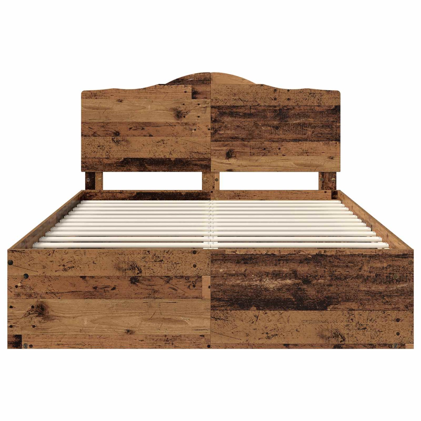 vidaXL Σκελετός Κρεβατιού Παλιό ξύλο 140 x 190 cm Στερεά ξυλεία πεύκου