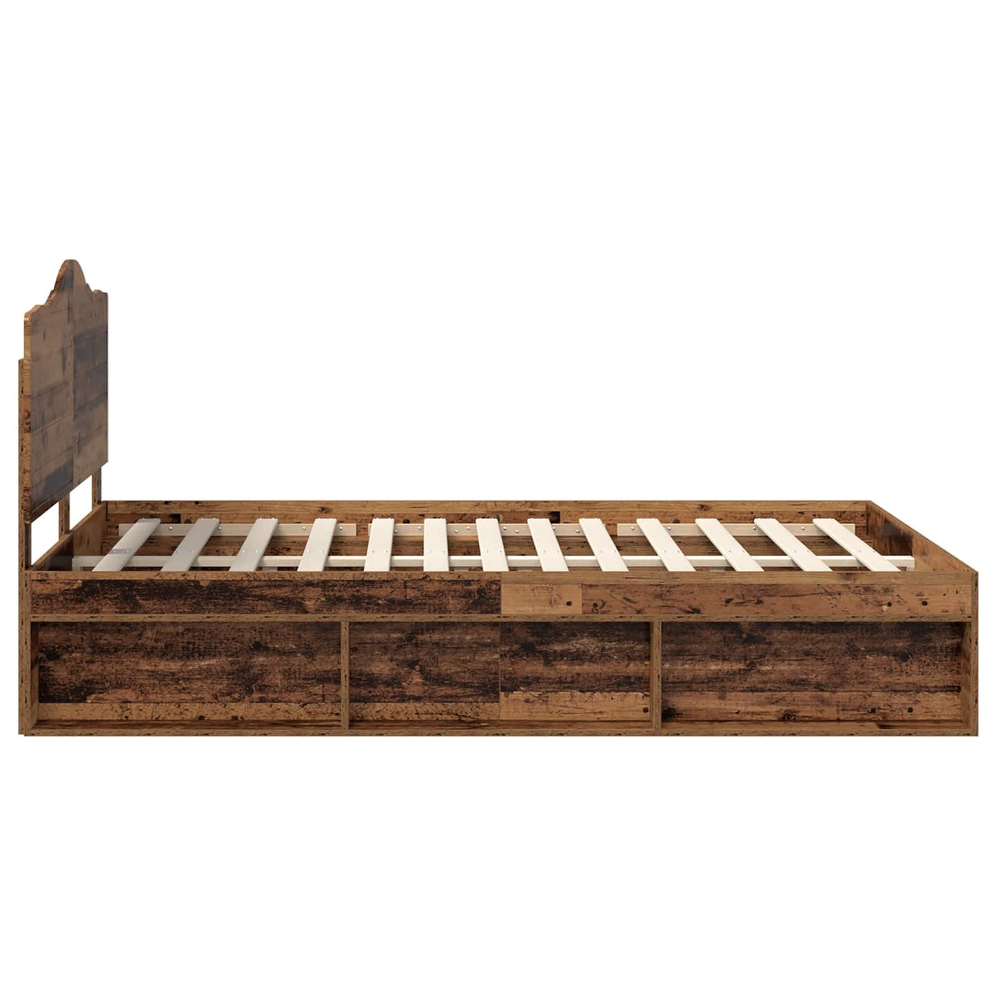 vidaXL Σκελετός Κρεβατιού Παλιό ξύλο 140 x 190 cm Στερεά ξυλεία πεύκου