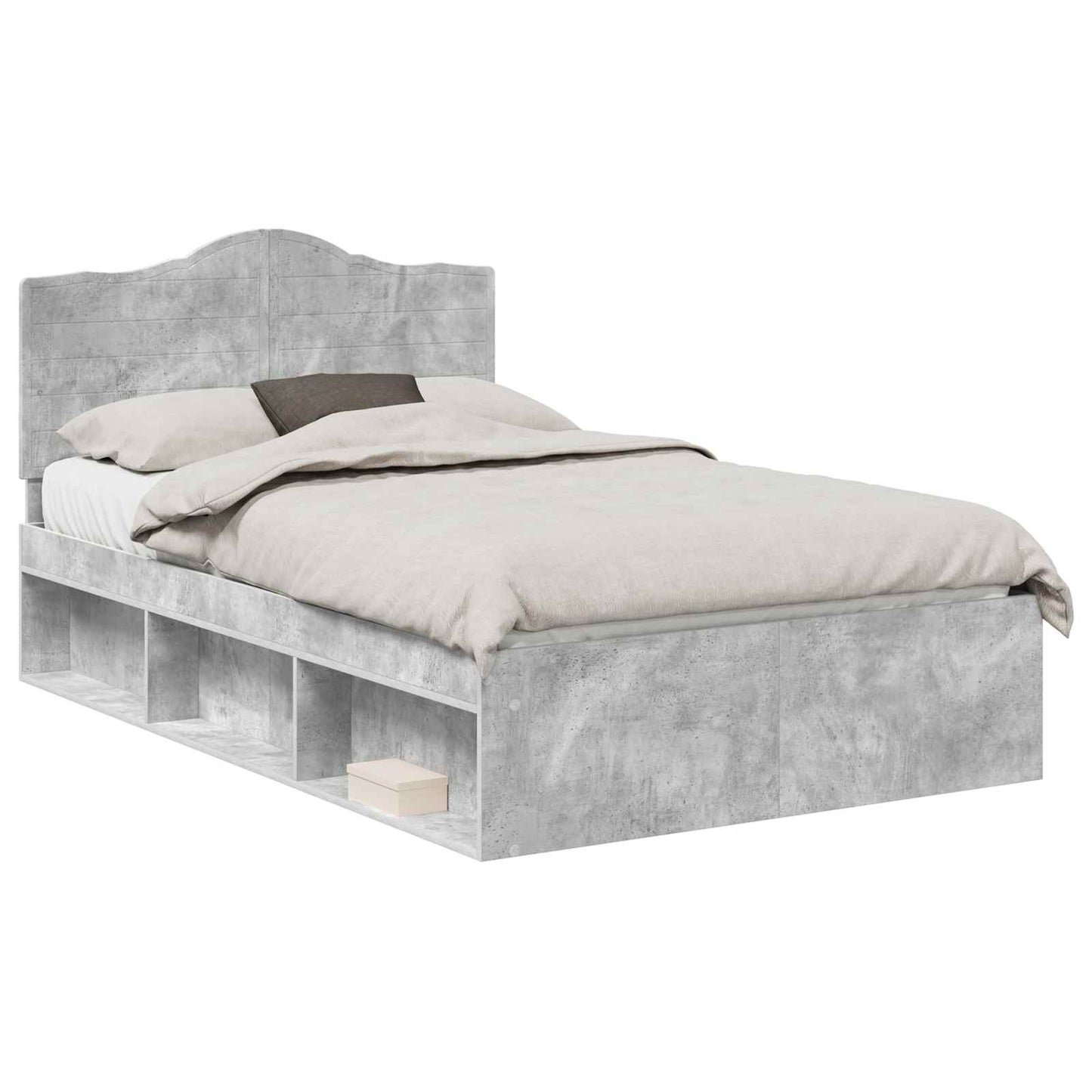 vidaXL Σκελετός Κρεβατιού Σκυρόδεμα 120 x 200 cm Στερεά ξυλεία πεύκου