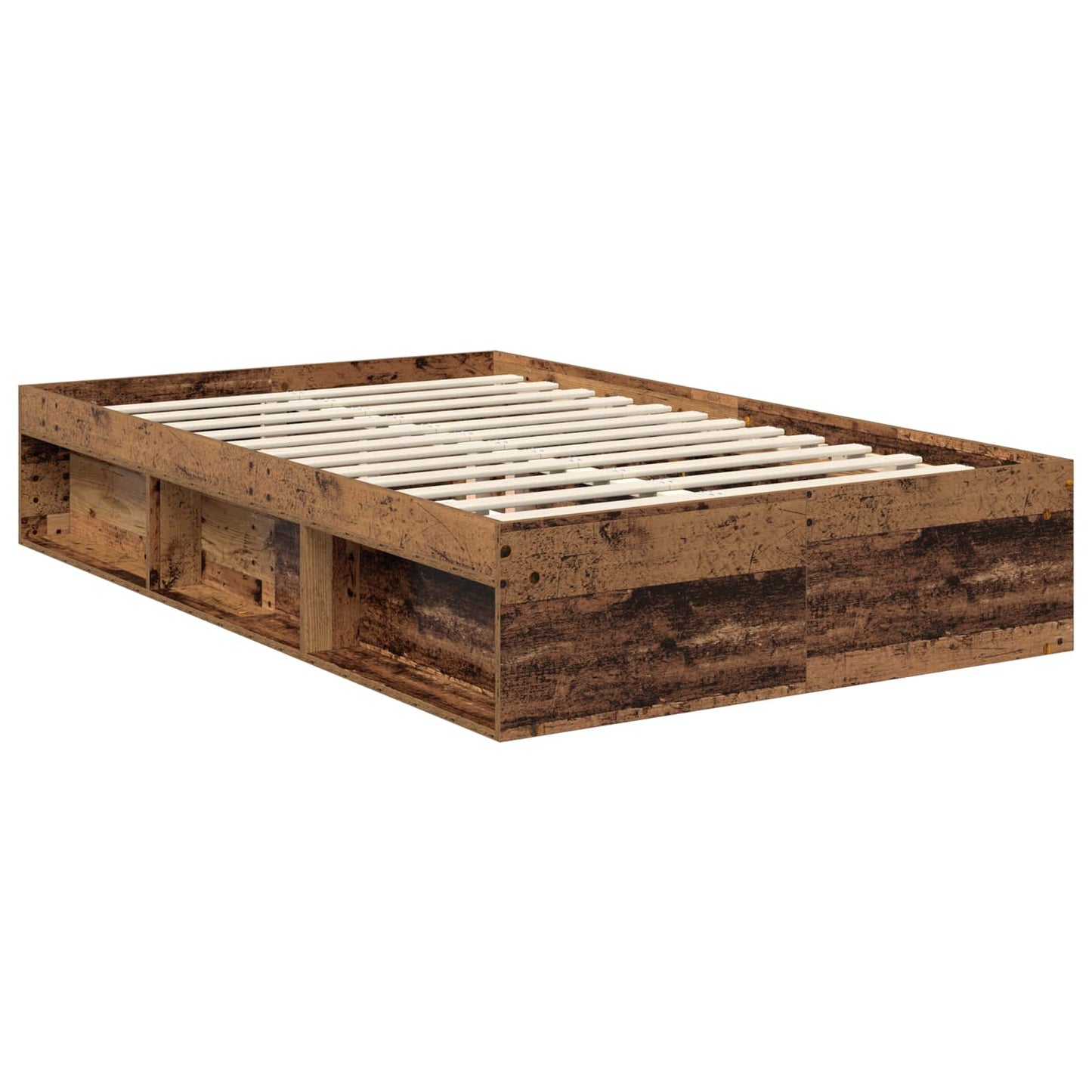 vidaXL Σκελετός Κρεβατιού Παλιό ξύλο 120 x 200 cm Στερεά ξυλεία πεύκου