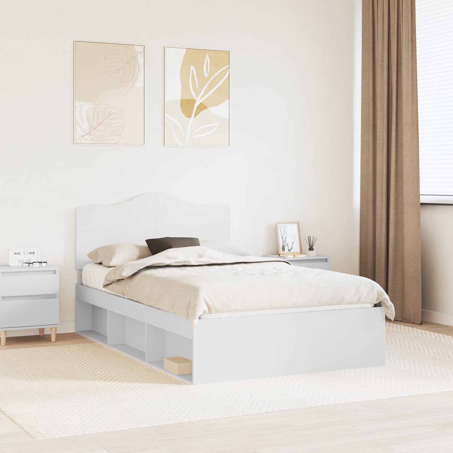 vidaXL Σκελετός Κρεβατιού Λευκό 120 x 190 cm Στερεά ξυλεία πεύκου