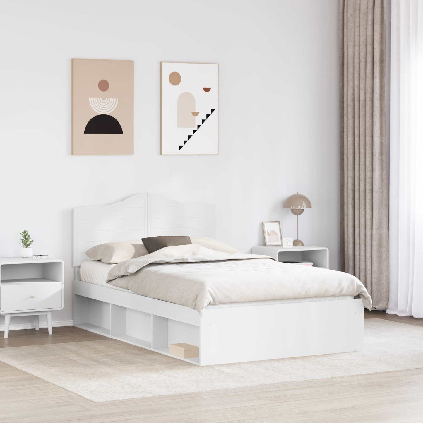 vidaXL Σκελετός Κρεβατιού Λευκό 120 x 190 cm Στερεά ξυλεία πεύκου