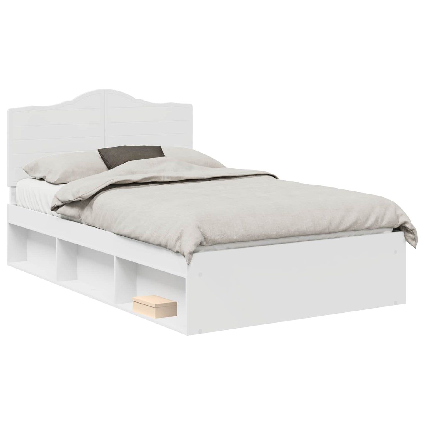 vidaXL Σκελετός Κρεβατιού Λευκό 120 x 190 cm Στερεά ξυλεία πεύκου