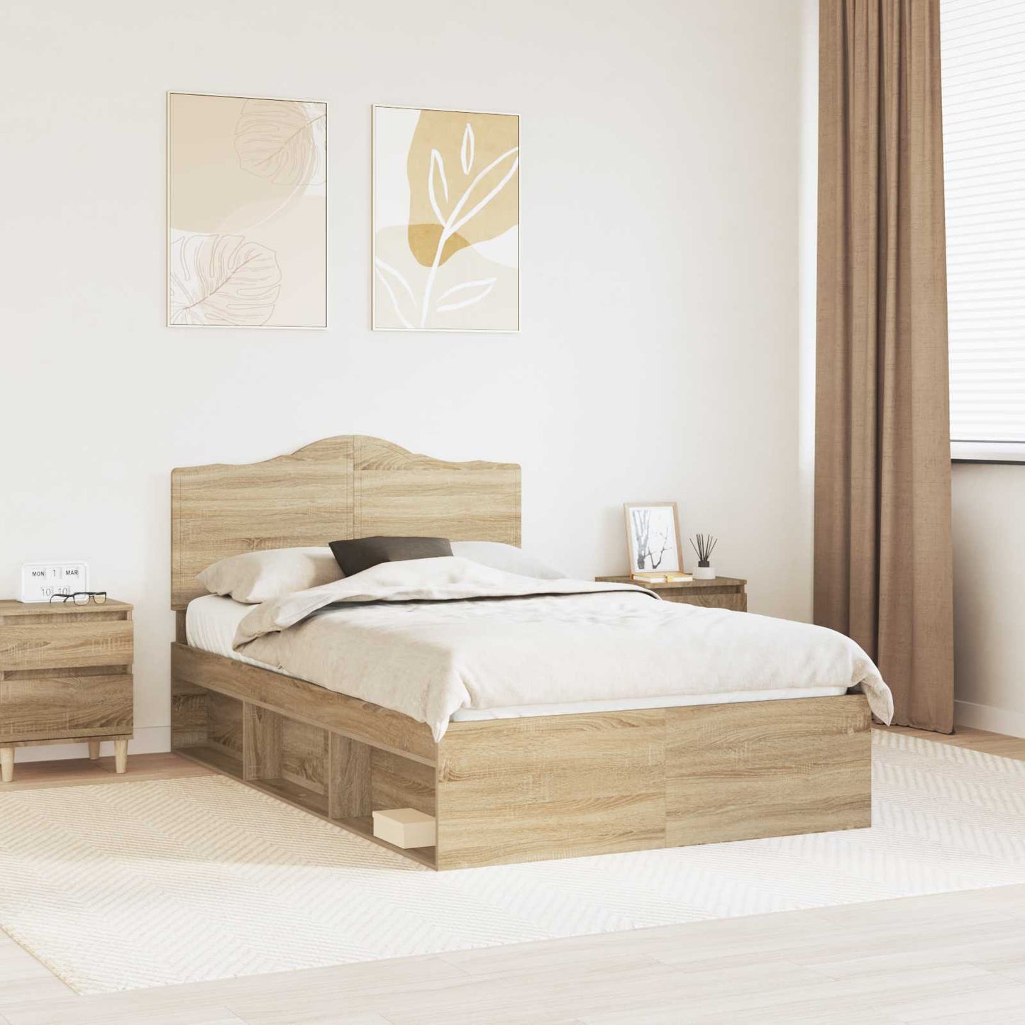 vidaXL Σκελετός Κρεβατιού Σονόμα 120 x 190 cm Στερεά ξυλεία πεύκου