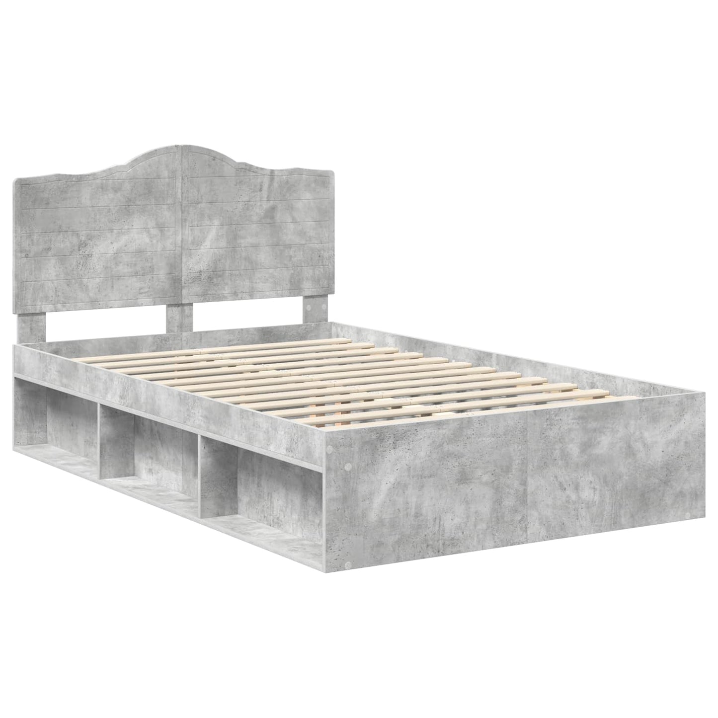 vidaXL Σκελετός Κρεβατιού Σκυρόδεμα 120 x 190 cm Στερεά ξυλεία πεύκου
