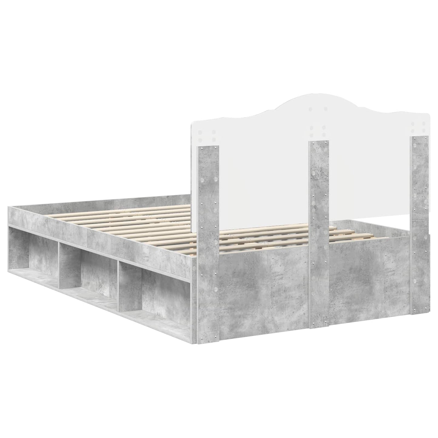 vidaXL Σκελετός Κρεβατιού Σκυρόδεμα 120 x 190 cm Στερεά ξυλεία πεύκου
