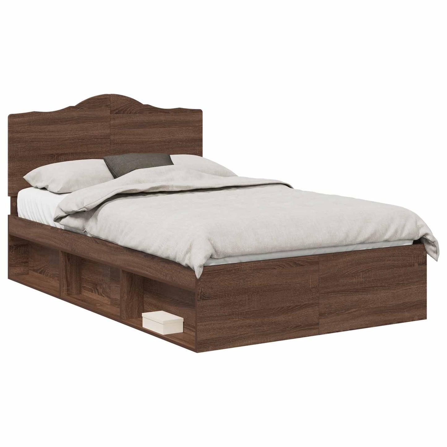 vidaXL Σκελετός Κρεβατιού Καφέ δρυς 120 x 190 cm Στερεά ξυλεία πεύκου