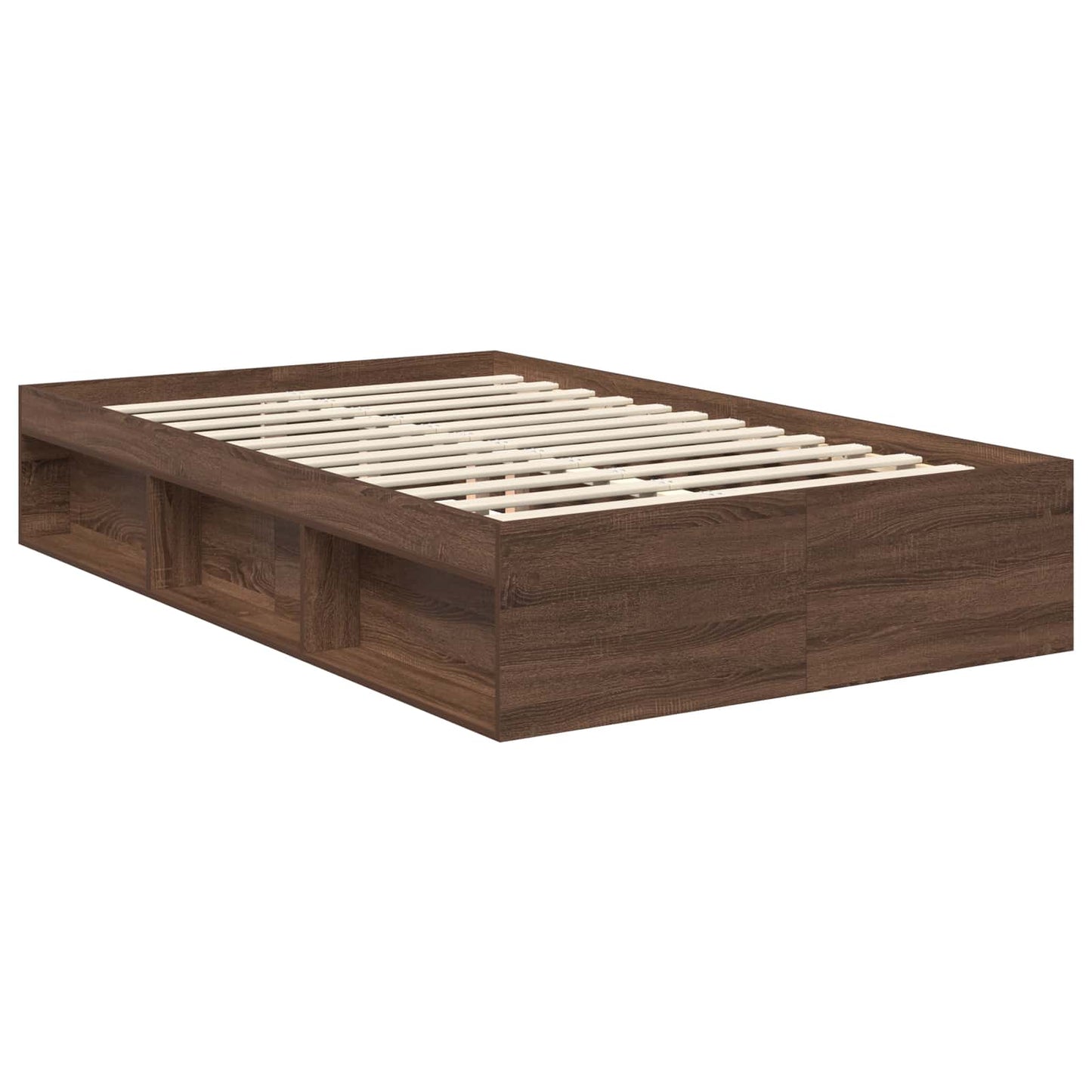 vidaXL Σκελετός Κρεβατιού Καφέ δρυς 120 x 190 cm Στερεά ξυλεία πεύκου