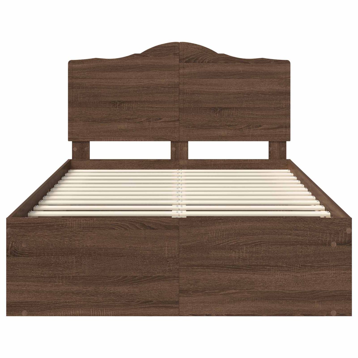 vidaXL Σκελετός Κρεβατιού Καφέ δρυς 120 x 190 cm Στερεά ξυλεία πεύκου