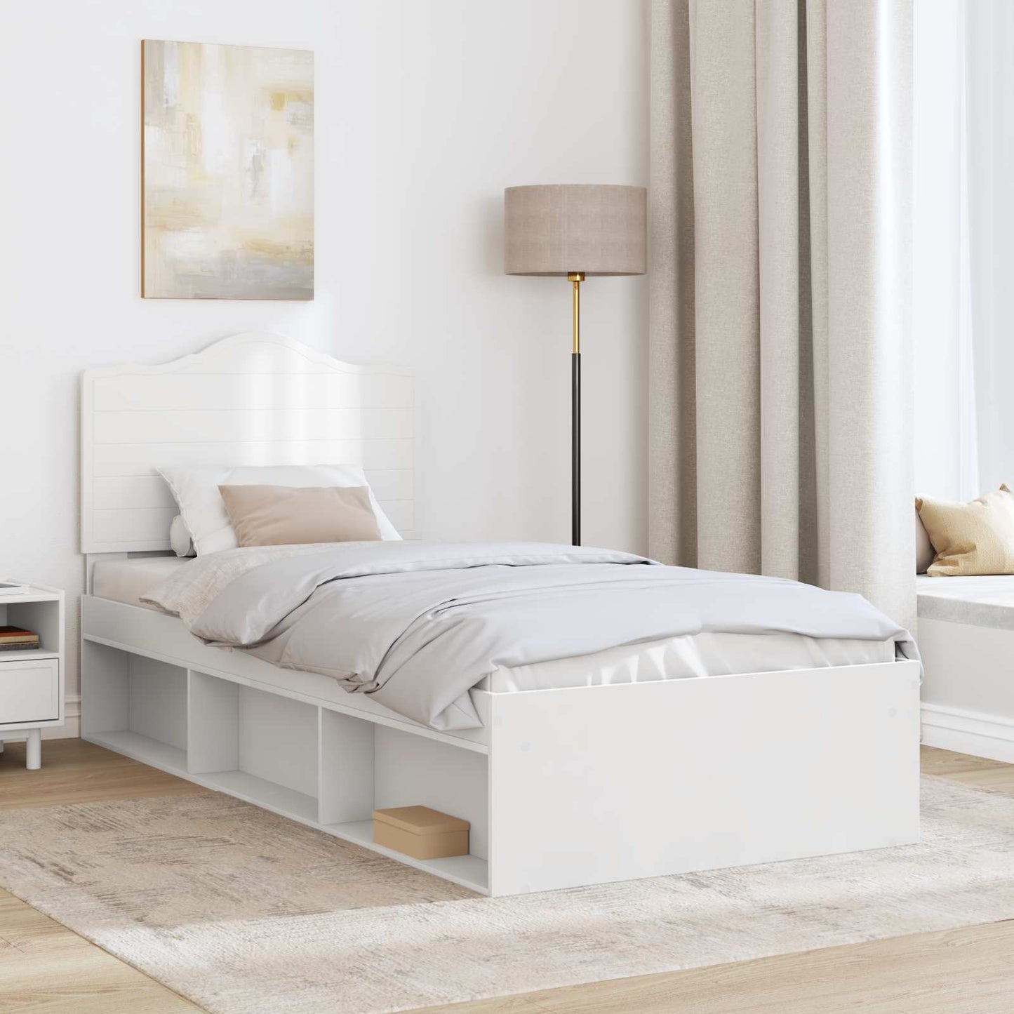 vidaXL Σκελετός Κρεβατιού Λευκό 90 x 200 cm Στερεά ξυλεία πεύκου
