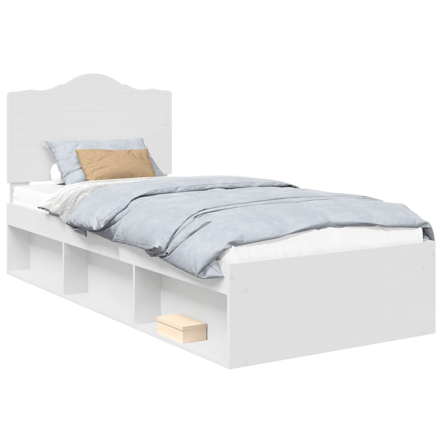 vidaXL Σκελετός Κρεβατιού Λευκό 90 x 190 cm Στερεά ξυλεία πεύκου