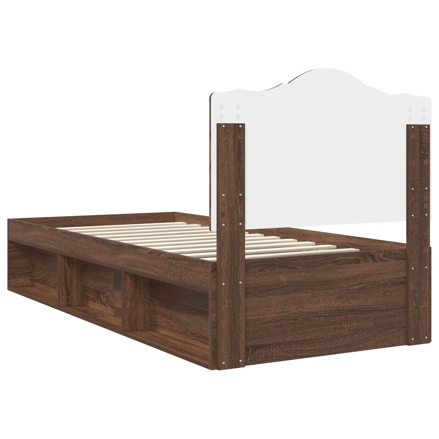 vidaXL Σκελετός Κρεβατιού Καφέ δρυς 90 x 190 cm Στερεά ξυλεία πεύκου