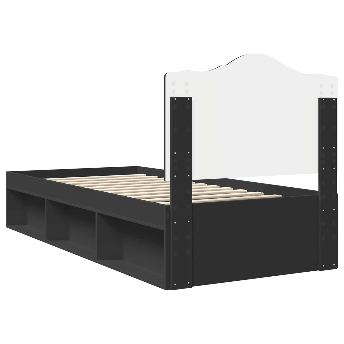vidaXL Σκελετός Κρεβατιού Μαύρο 75 x 190 cm Στερεά ξυλεία πεύκου
