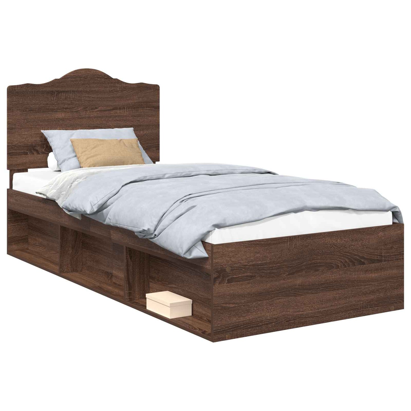 vidaXL Σκελετός Κρεβατιού Καφέ δρυς 75 x 190 cm Στερεά ξυλεία πεύκου