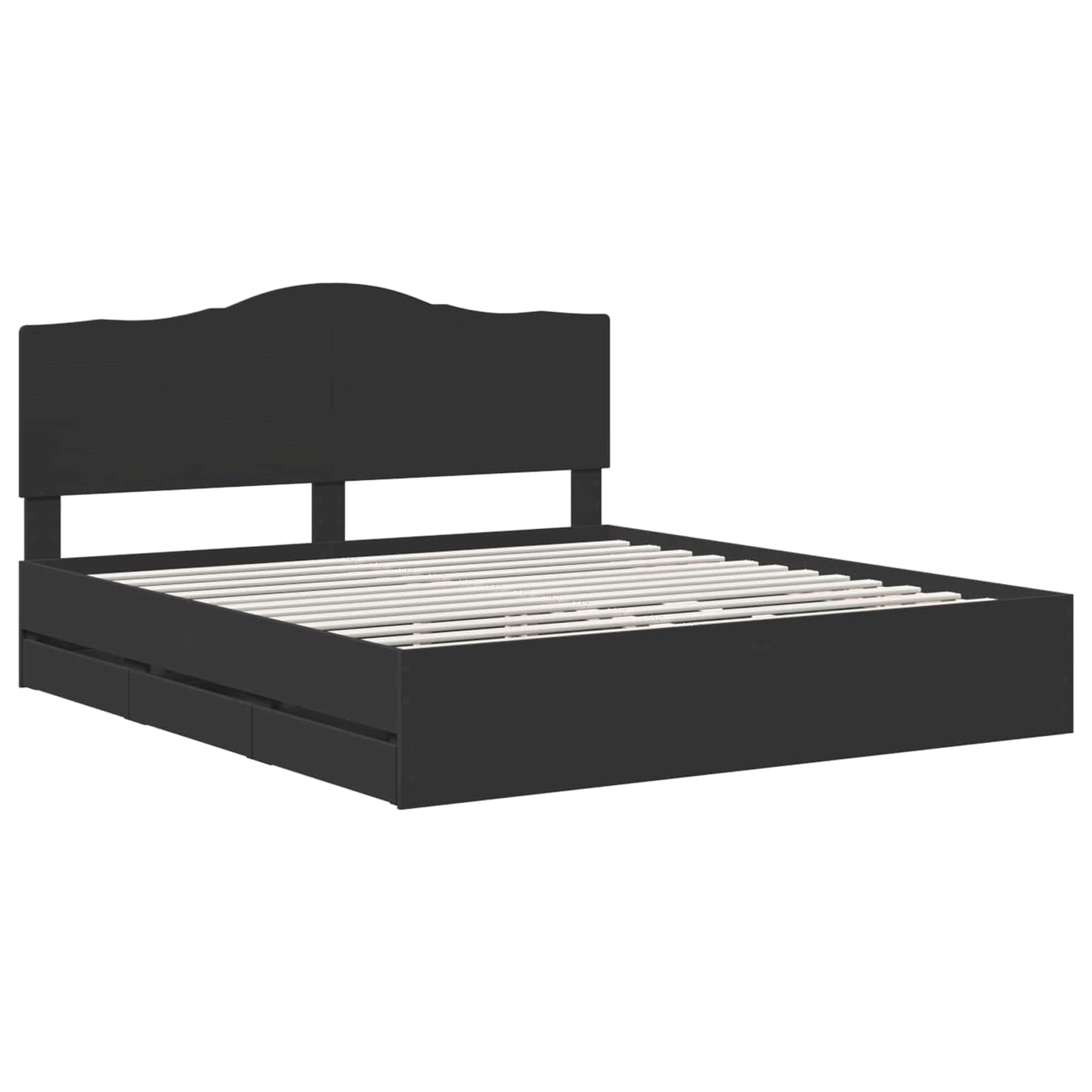 vidaXL Σκελετός Κρεβατιού Μαύρο 200 x 200 cm Μηχανήματος Ξύλο