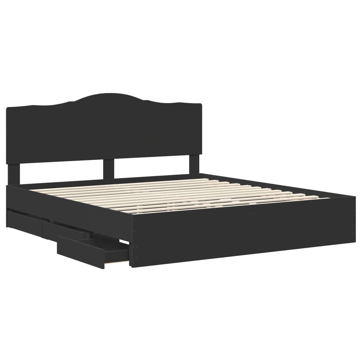 vidaXL Σκελετός Κρεβατιού Μαύρο 200 x 200 cm Μηχανήματος Ξύλο