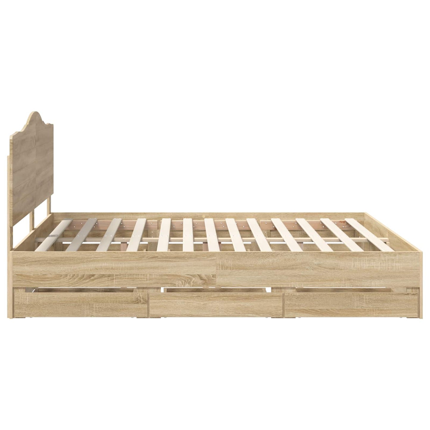 vidaXL Σκελετός Κρεβατιού Δρύς Sonoma 200 x 200 cm Μηχανήματος Ξύλο