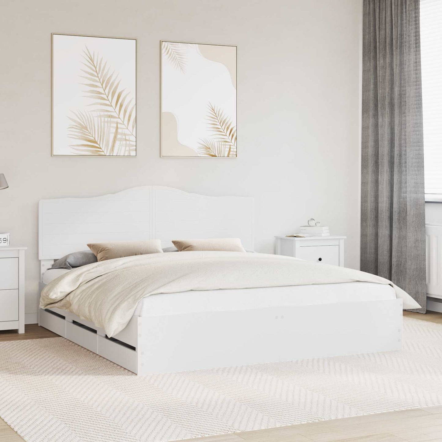 vidaXL Σκελετός Κρεβατιού Λευκός 180 x 200 cm Μηχανήματος Ξύλο
