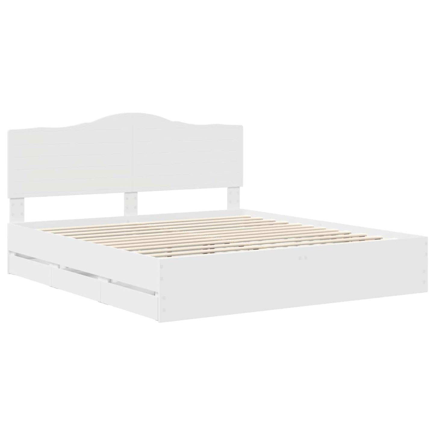 vidaXL Σκελετός Κρεβατιού Λευκός 180 x 200 cm Μηχανήματος Ξύλο
