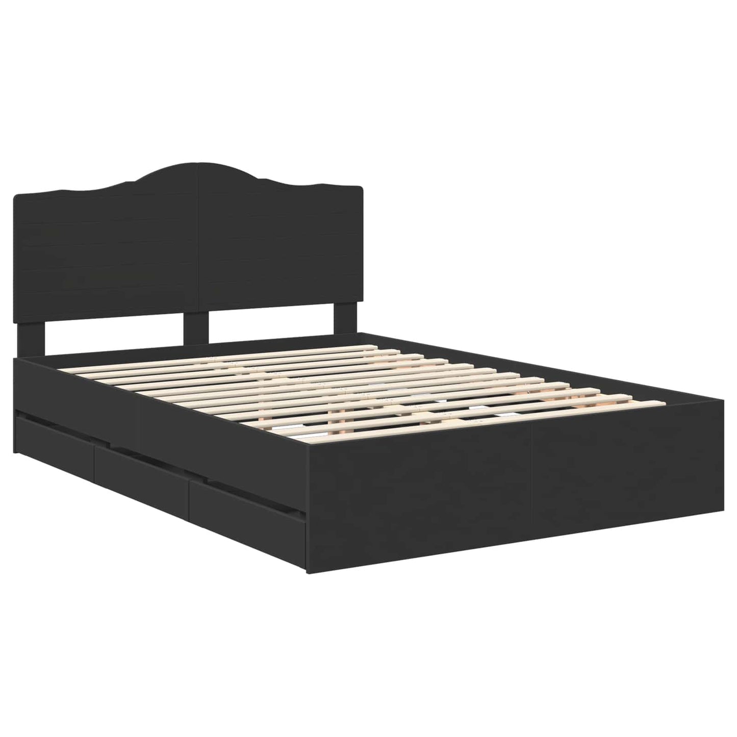 vidaXL Σκελετός Κρεβατιού Μαύρο 160 x 200 cm Μηχανήματος Ξύλο