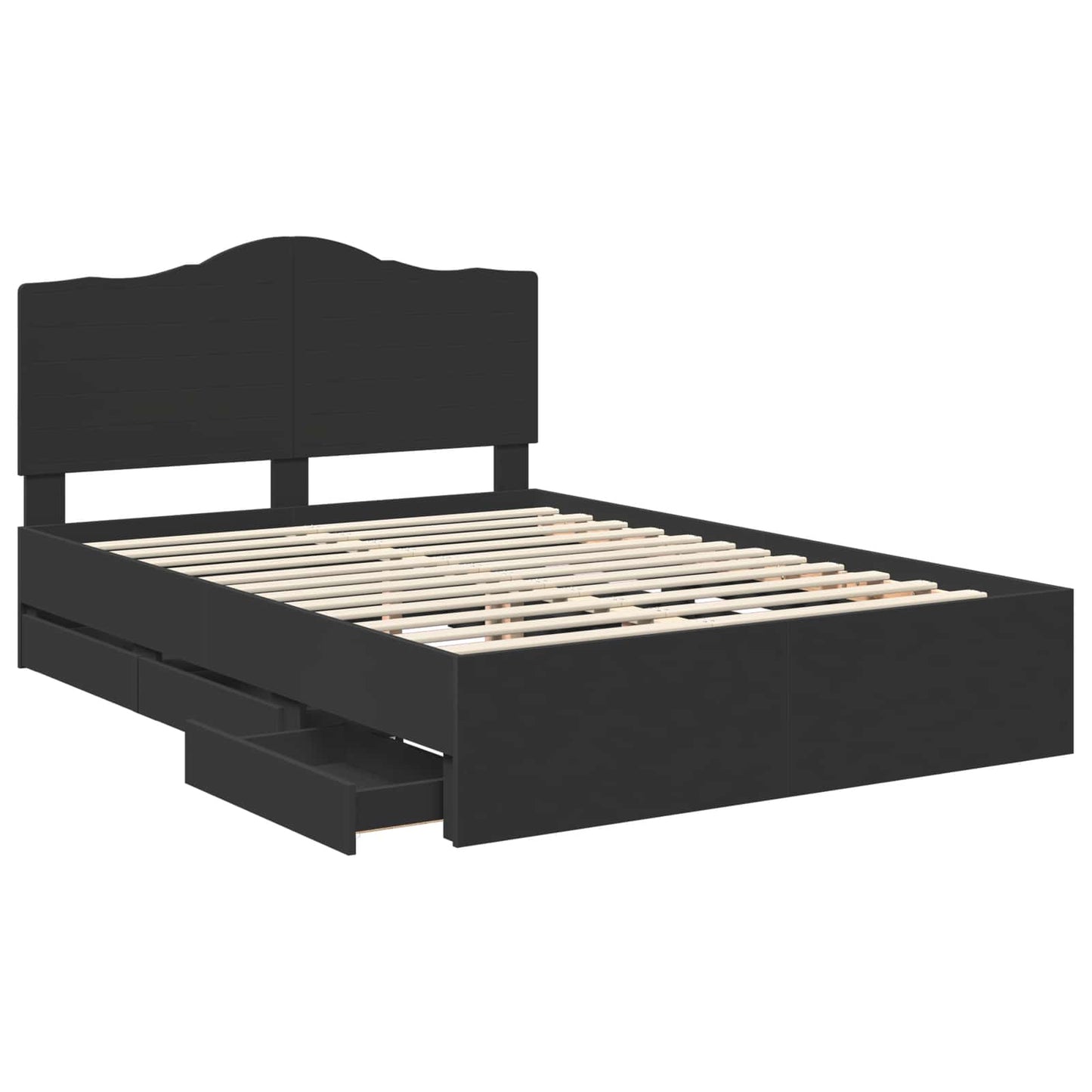 vidaXL Σκελετός Κρεβατιού Μαύρο 160 x 200 cm Μηχανήματος Ξύλο