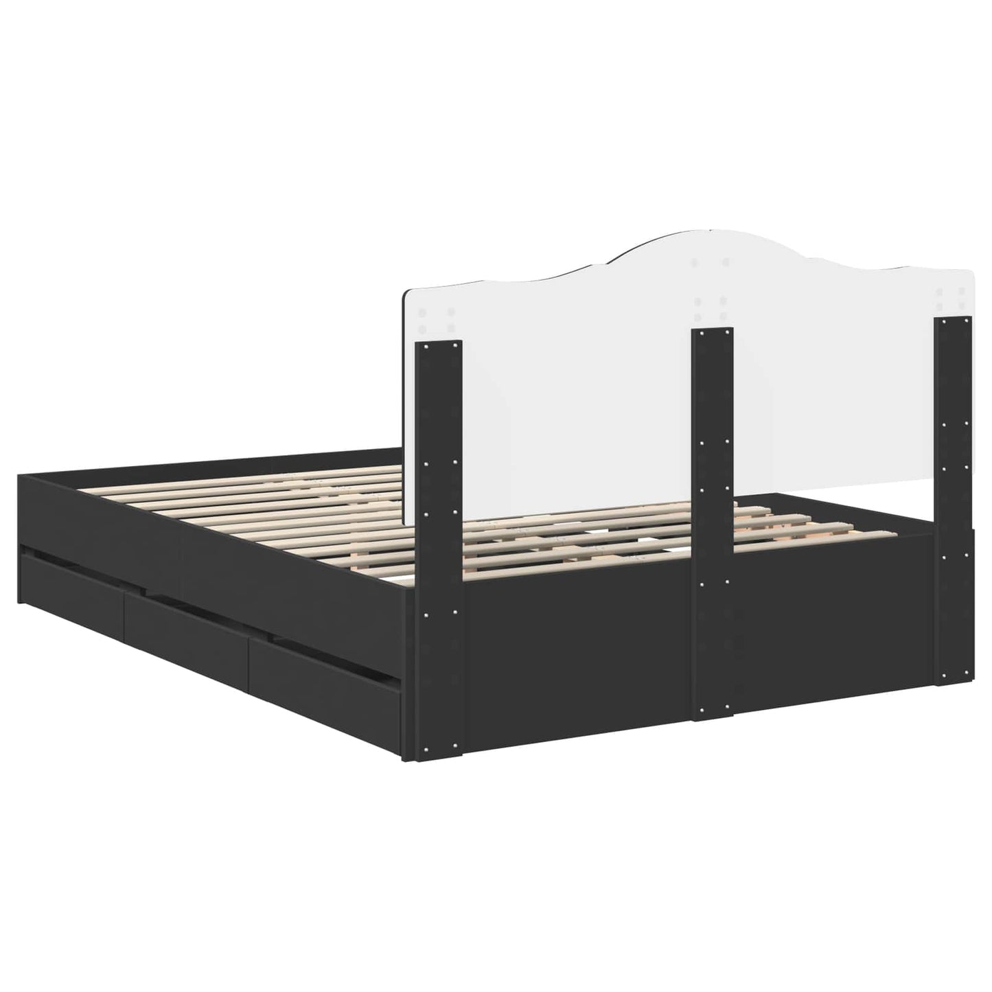 vidaXL Σκελετός Κρεβατιού Μαύρο 160 x 200 cm Μηχανήματος Ξύλο