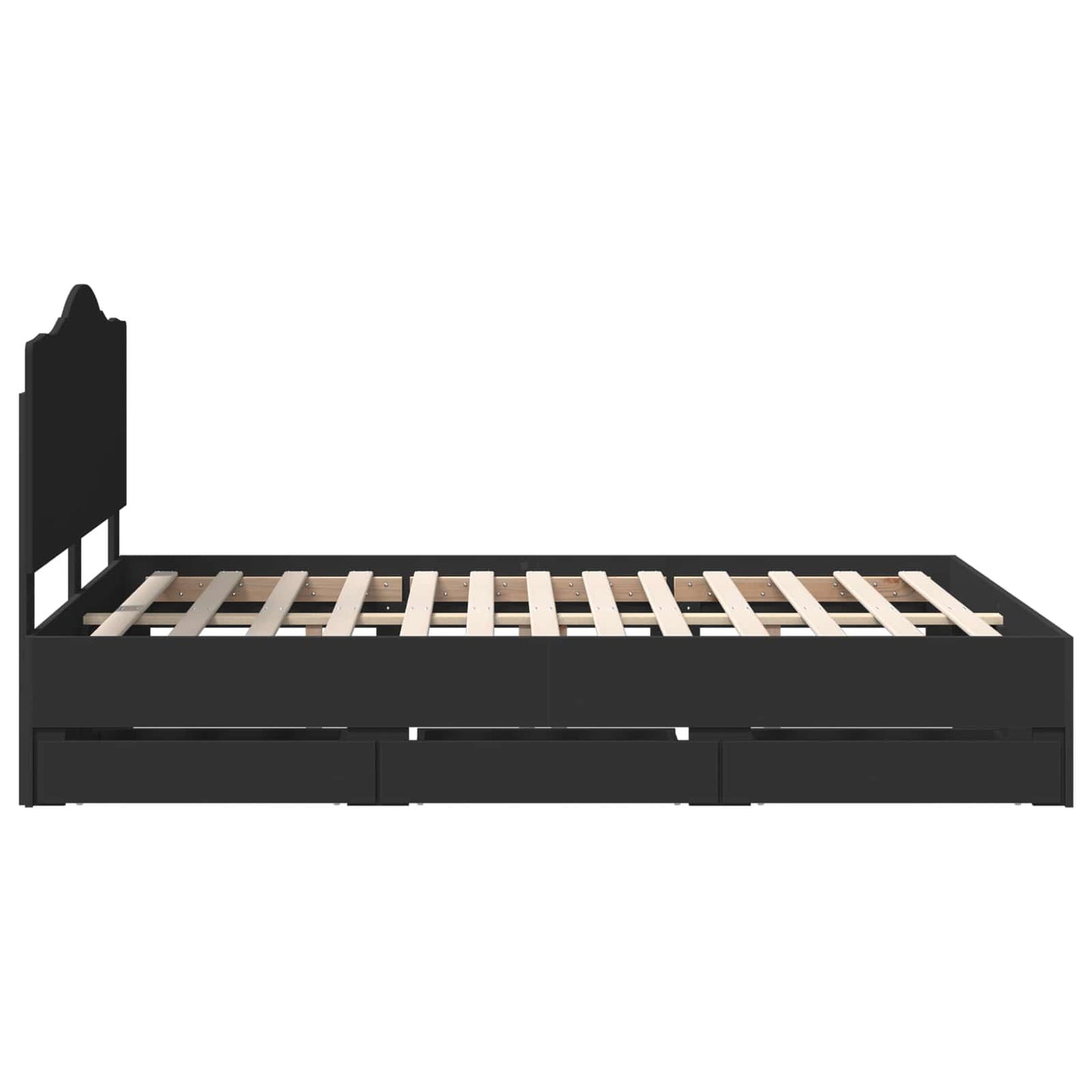 vidaXL Σκελετός Κρεβατιού Μαύρο 160 x 200 cm Μηχανήματος Ξύλο