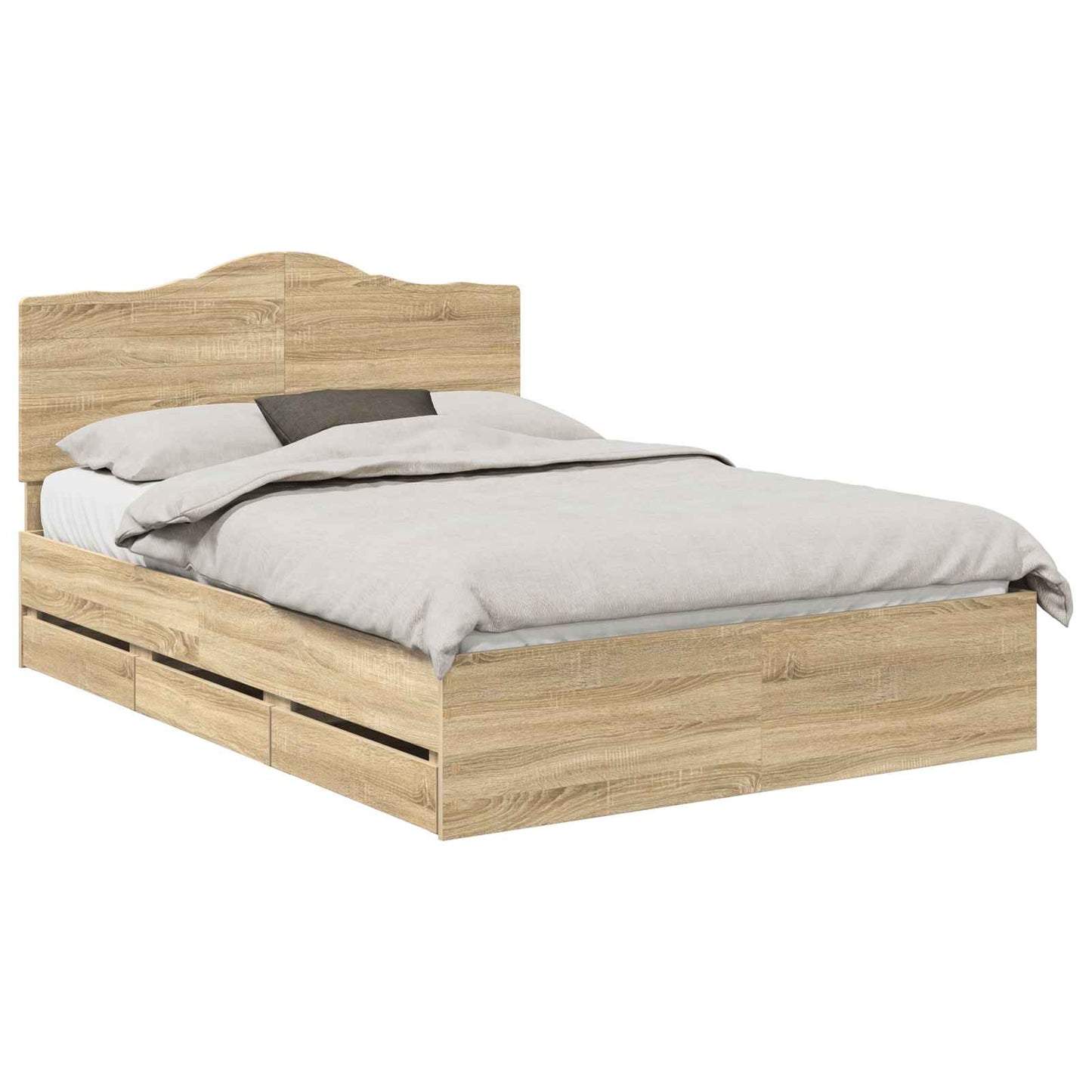 vidaXL Σκελετός Κρεβατιού Δρύς Sonoma 160 x 200 cm Μηχανήματος Ξύλο