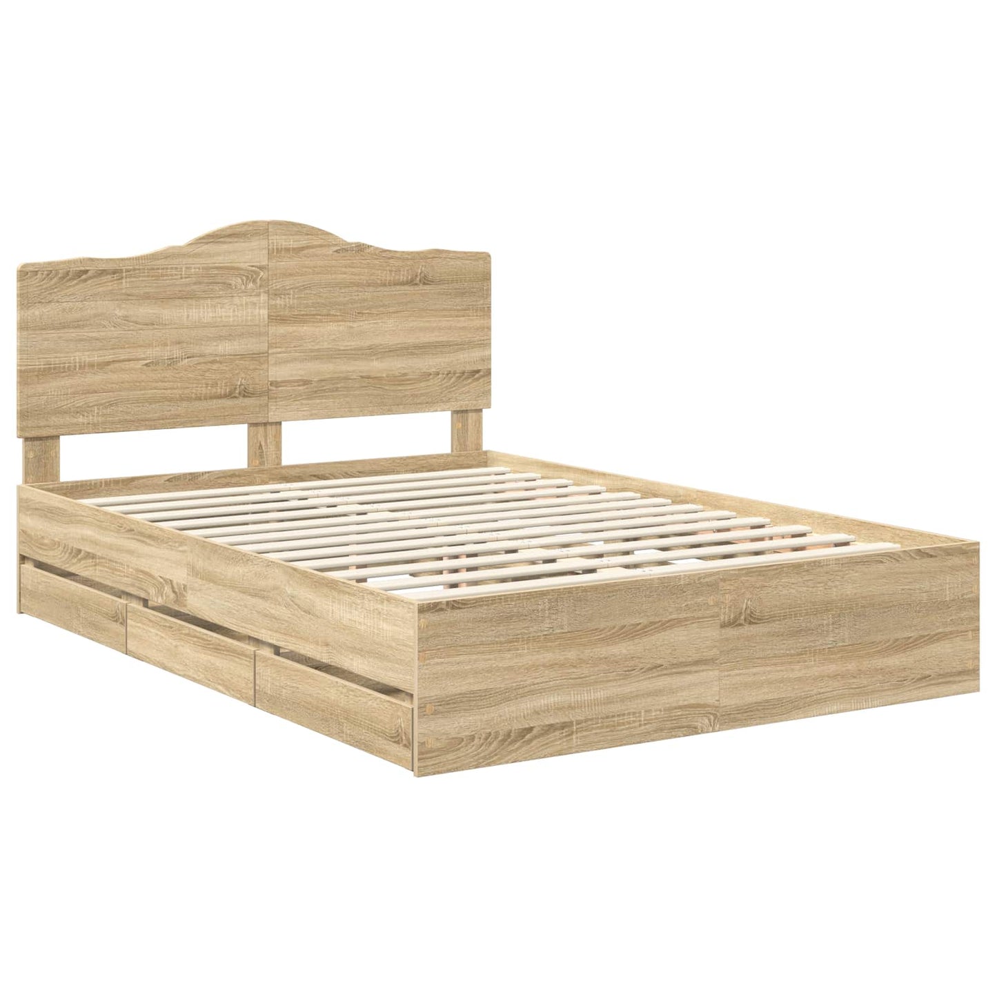 vidaXL Σκελετός Κρεβατιού Δρύς Sonoma 160 x 200 cm Μηχανήματος Ξύλο