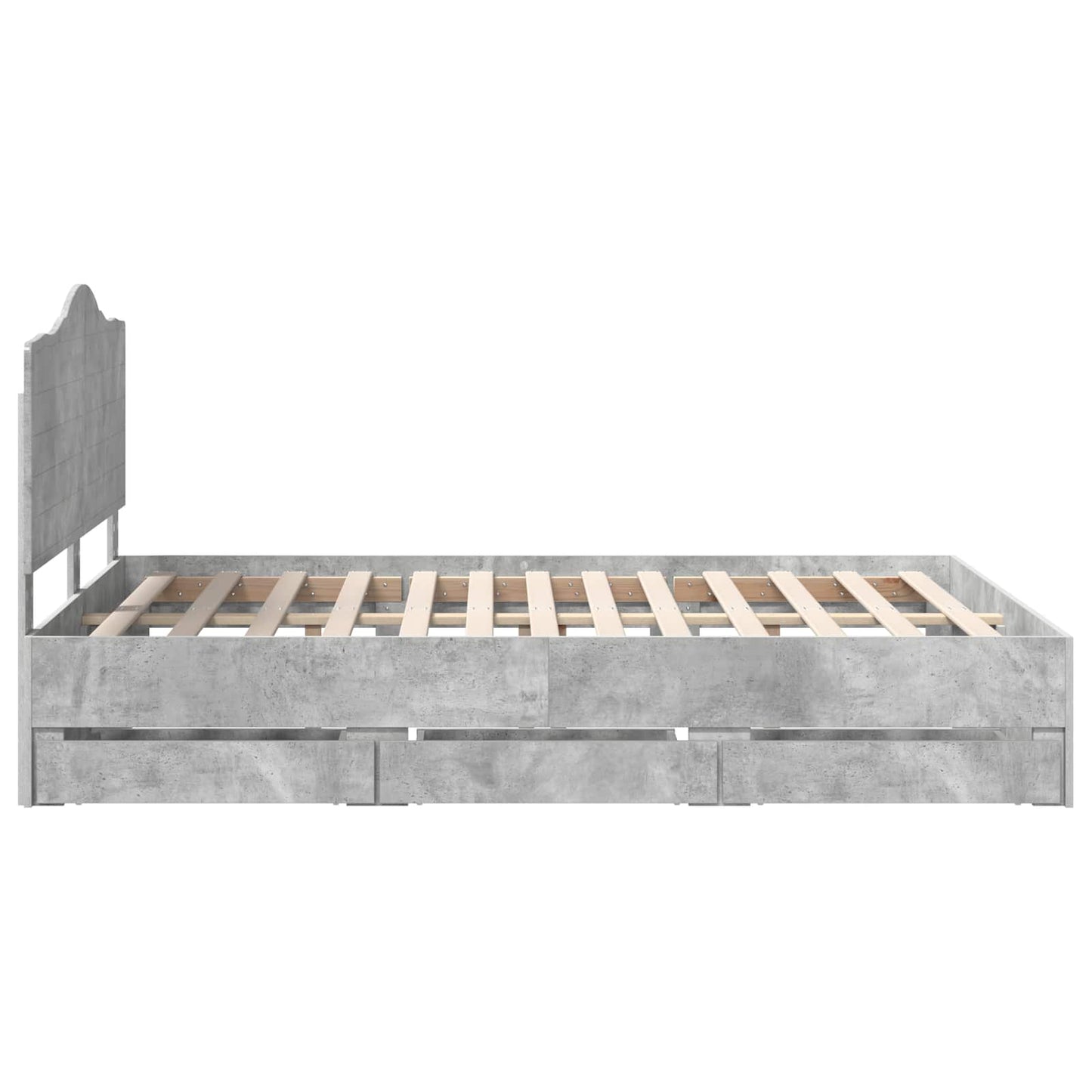 vidaXL Σκελετός Κρεβατιού Σκυρόδεμα Γκρι 160 x 200 cm Μηχανήματος Ξύλο