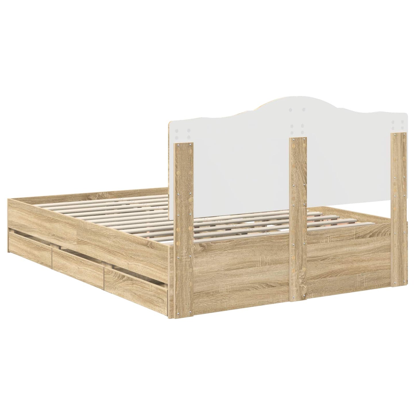 vidaXL Σκελετός Κρεβατιού Sonoma Δρυς 150 x 200 cm Μηχανήματος Ξύλο